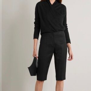 Vince Camuto Straight Leg Black Cropped Trousers